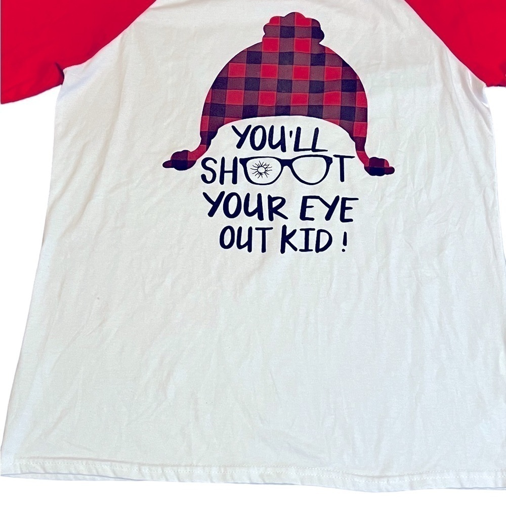 A Christmas Story “You’ll Shoot Your Eye Out Kid” Lounge Shirt Size Large - Picture 3 of 5